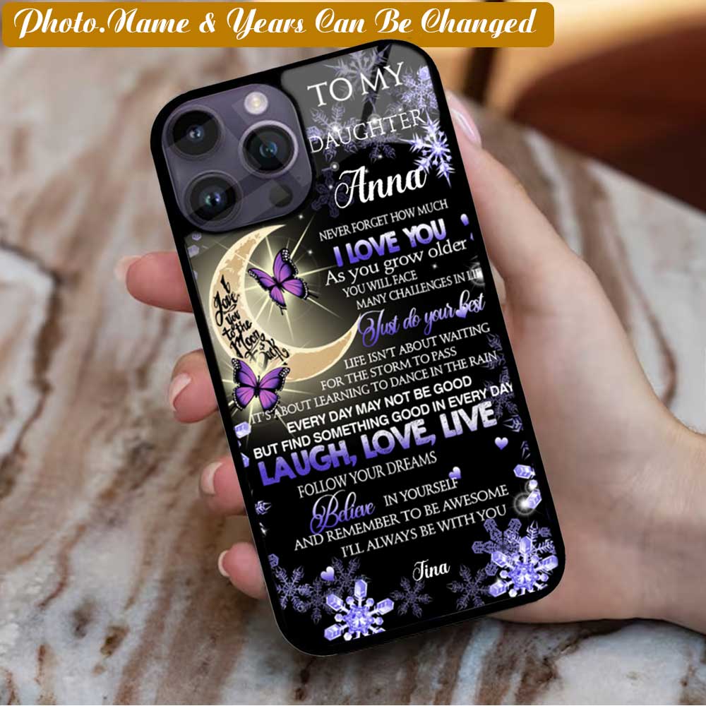 To My Granddaughter I Love You To The Moon And Back - Custom Text - Custom phone case