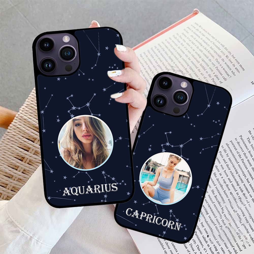 12 Astrology Zodiac Signs Lucky - Custom Your Name and Your Photo Phone Case