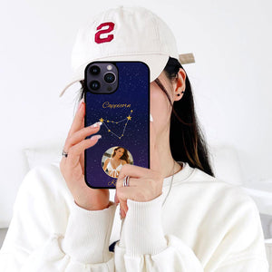 12 Astrology Zodiac Signs Lucky - Custom Your Name and Your Photo on Phone Case