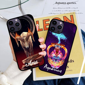 12 Astrology Zodiac Signs Lucky by Art - Custom Your Name Phone case