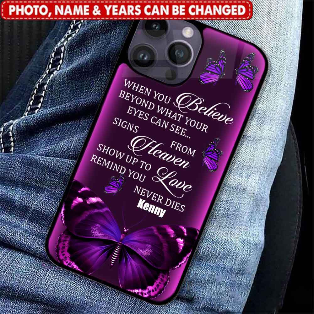 Memorial Gift - Butterfly, I Am Always With You Always- Custom Name - Gift for family - Custom phone case