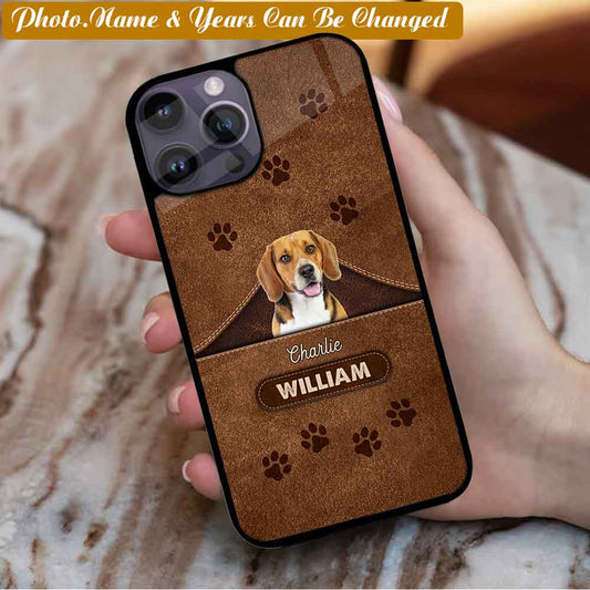 Puppy Pet Dog Lovers Leather Texture Personalized Silicone Phone Case phonecasecustom.com