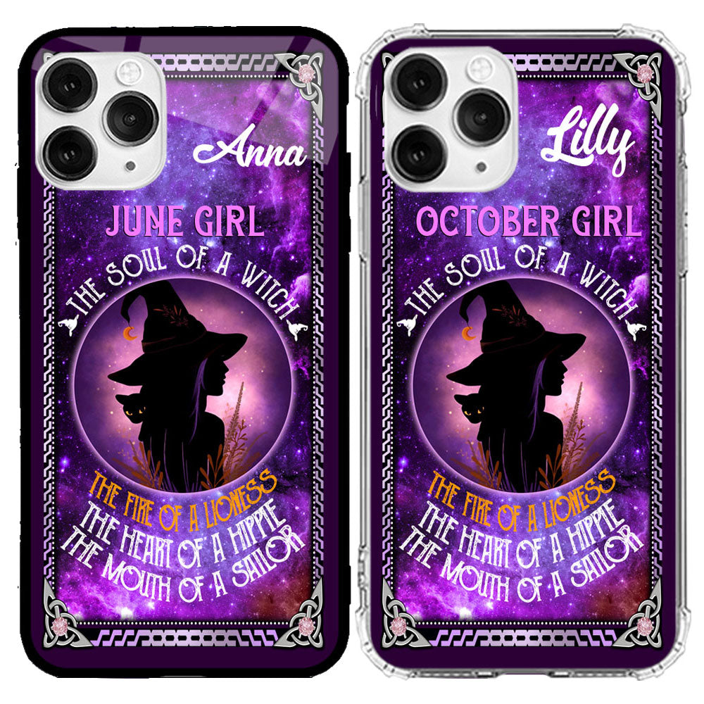 Cappic Birthday Month The Soul of A Witch Gift for Birthday Girl, Gift for Friend Custom phone case your name